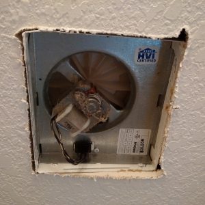Bathroom Fan with Grill Removed