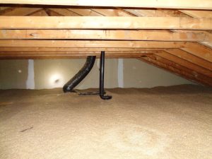 Attic venting of properly installed bathroom exhaust vent duct